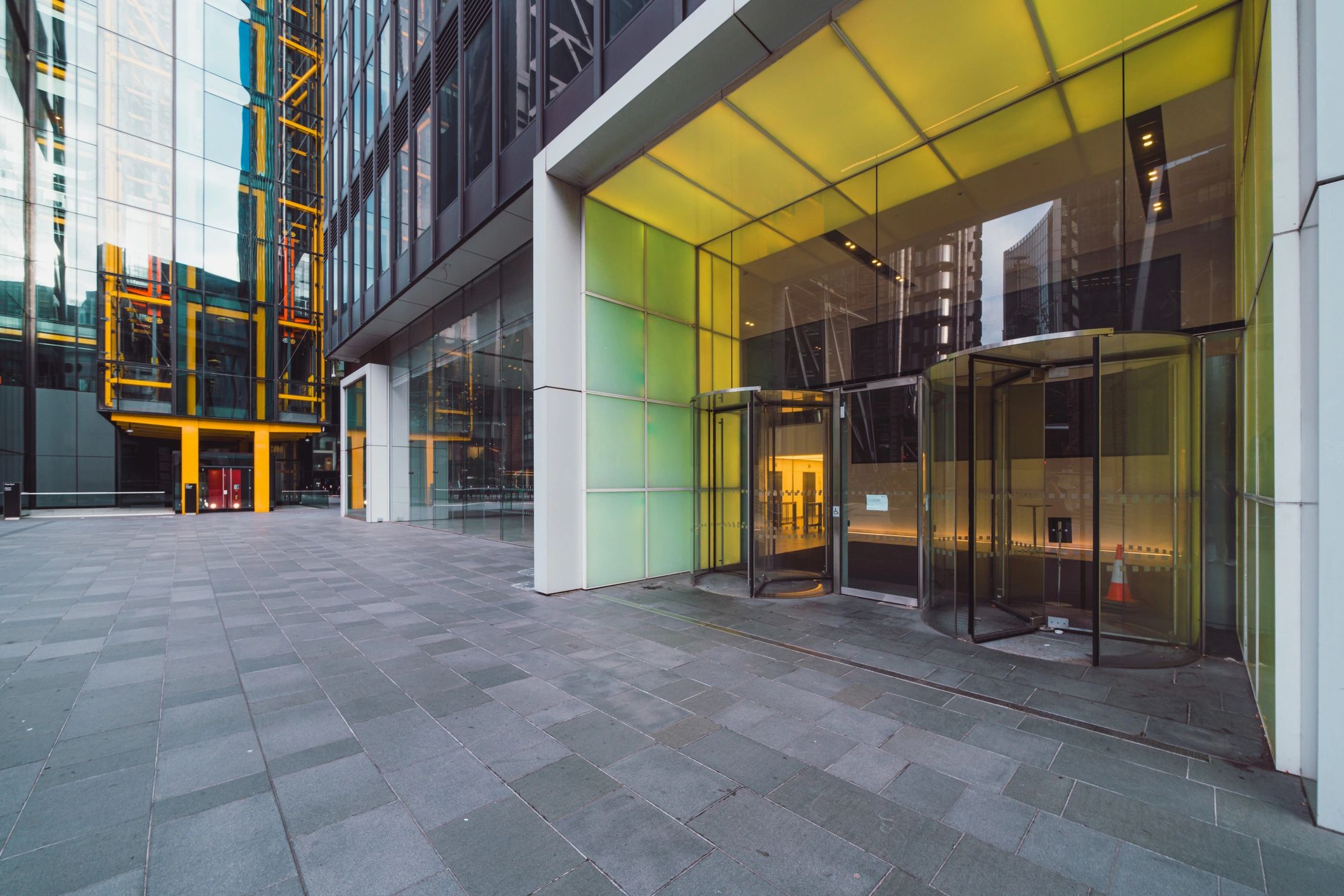 Modern office building entrance representing U.S. market entry